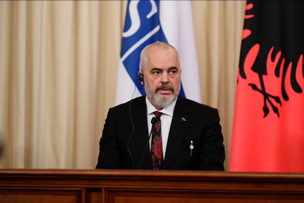 Albania's Prime Minister Edi Rama is seen during a meeting with Russian Foreign Minister Sergey Lavrov in February 2020. 