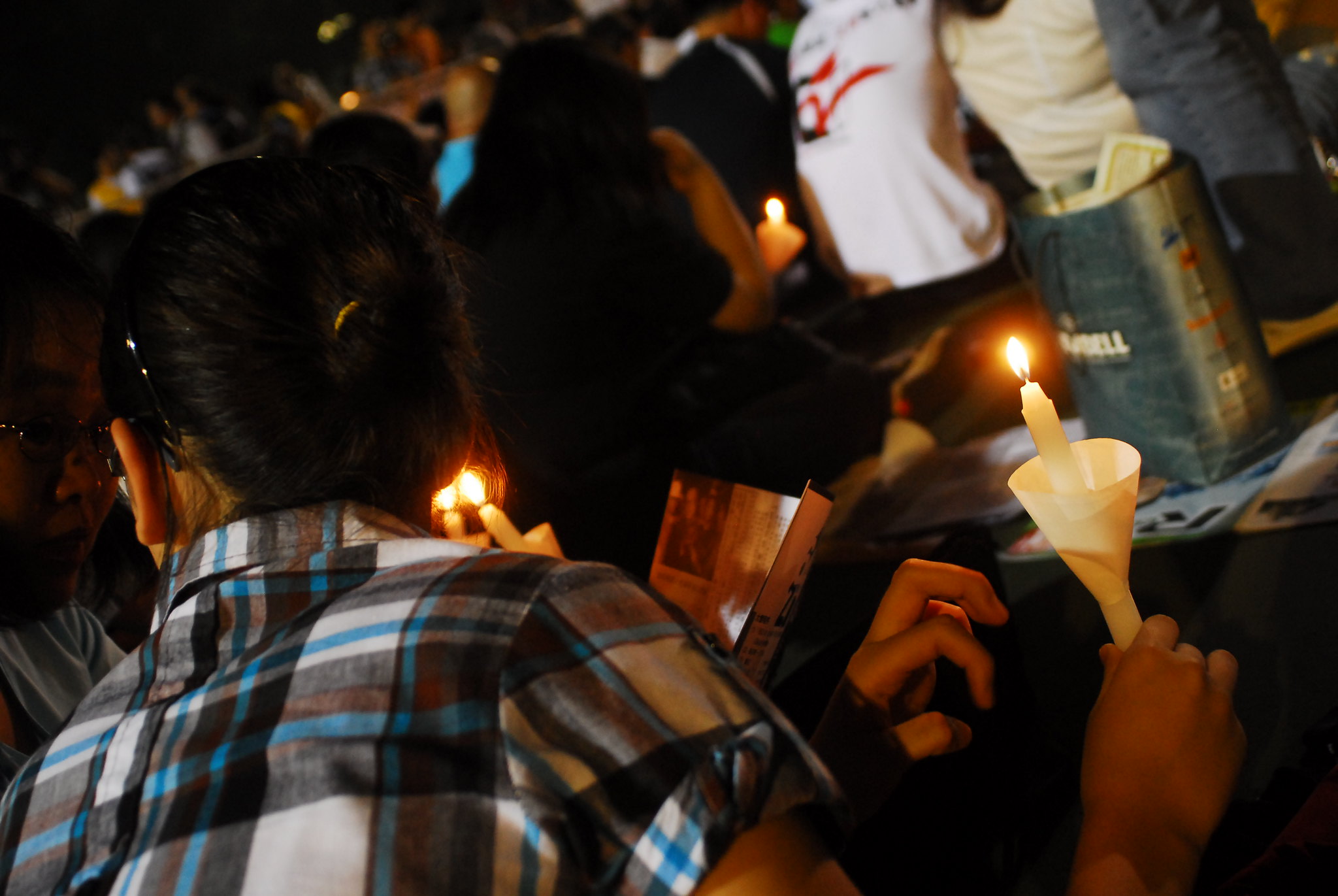 Hong Kongers gather at Victoria Park for a candlelight vigil in 2010.
