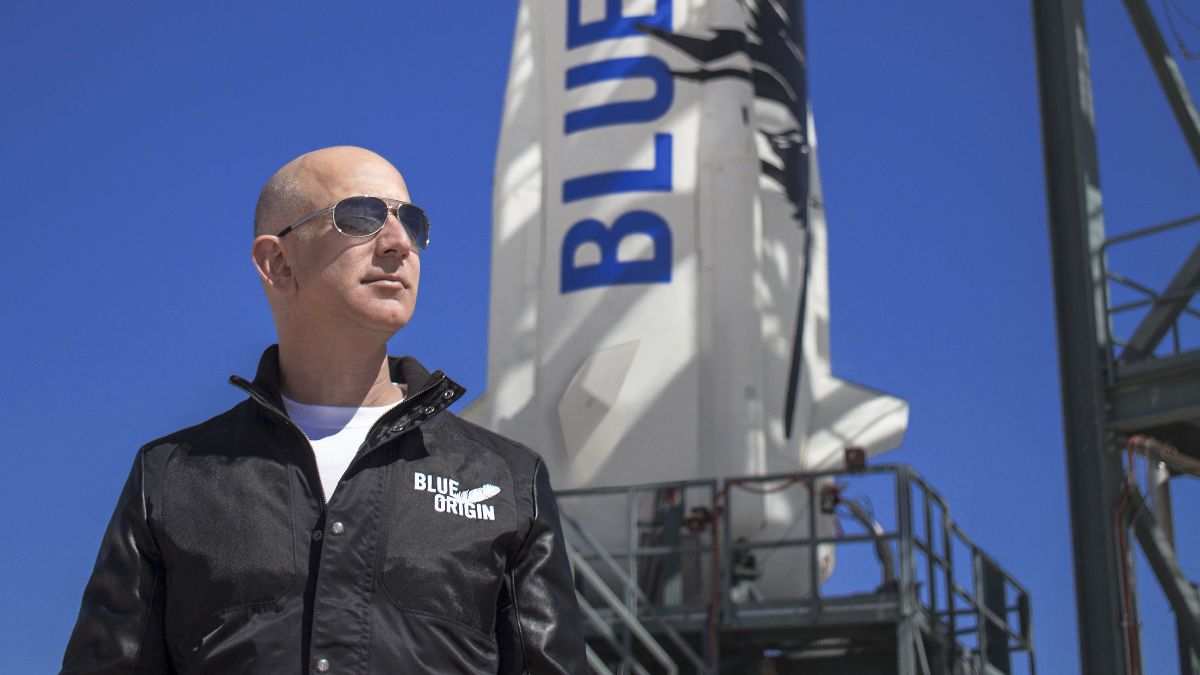 Jeff Bezos, founder of Blue Origin, is seen at New Shepard’s West Texas launch facility before the rocket’s maiden voyage. (Photo: Blue Origin)
