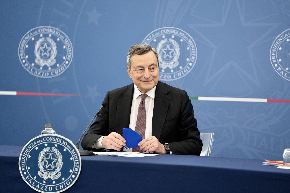 Italian Prime Minister Mario Draghi held a press conference on July 22 to announce the country's mandatory coronavirus vaccination pass. (Photo: Italian Government)