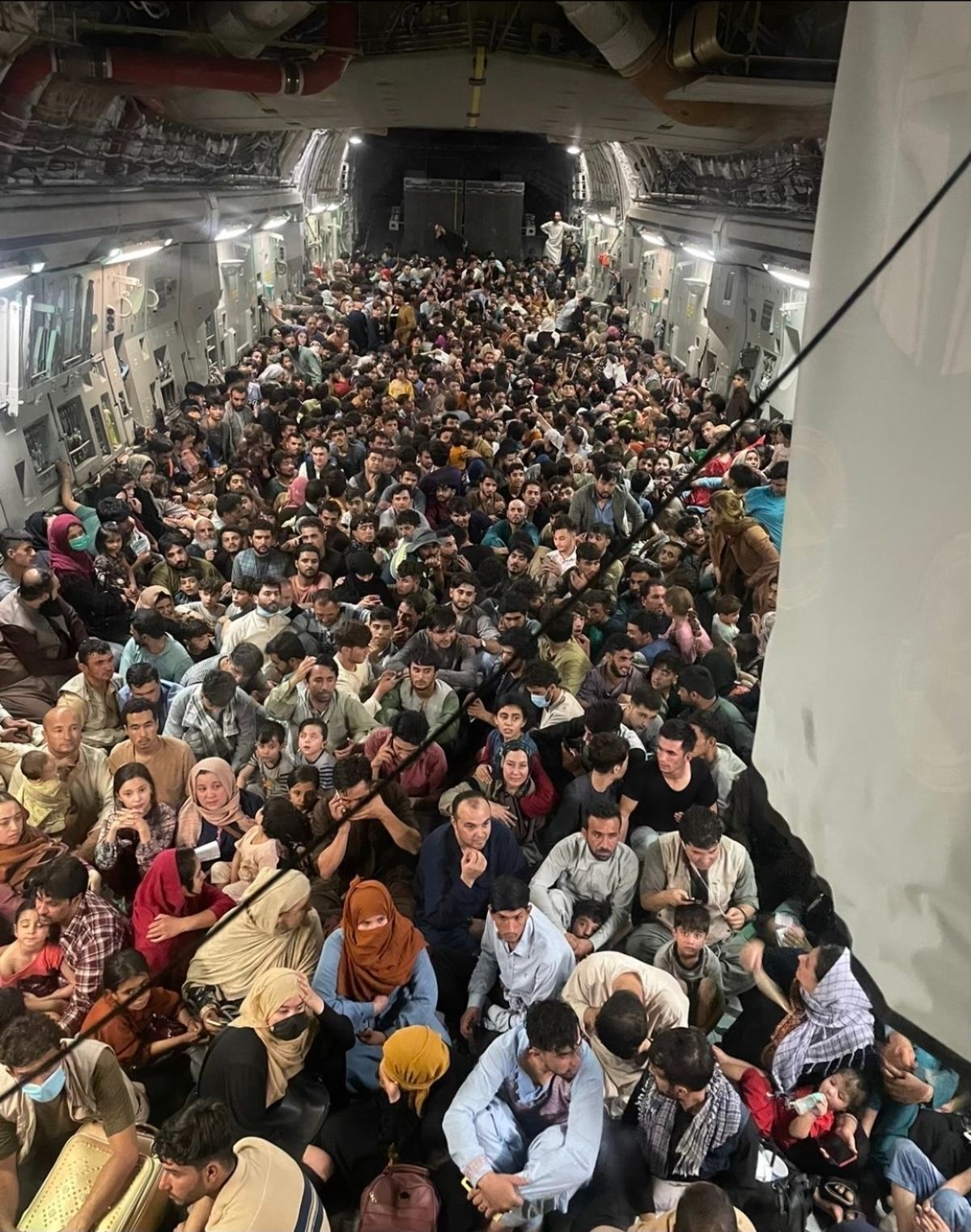 A U.S. Air Force C-17 Globemaster III transported about 640 Afghan citizens from Kabul to Qatar on Aug. 15. (Photo: U.S. Air Force courtesy photo)