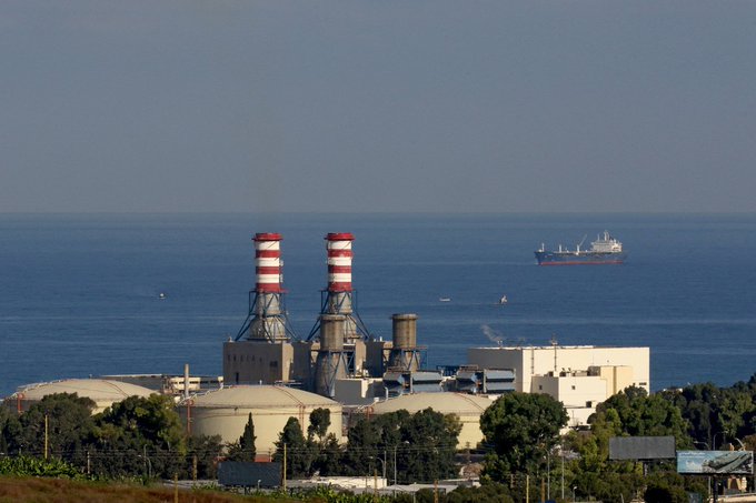 Manufacturing plants in Lebanon with the Mediterranean Sea behind them