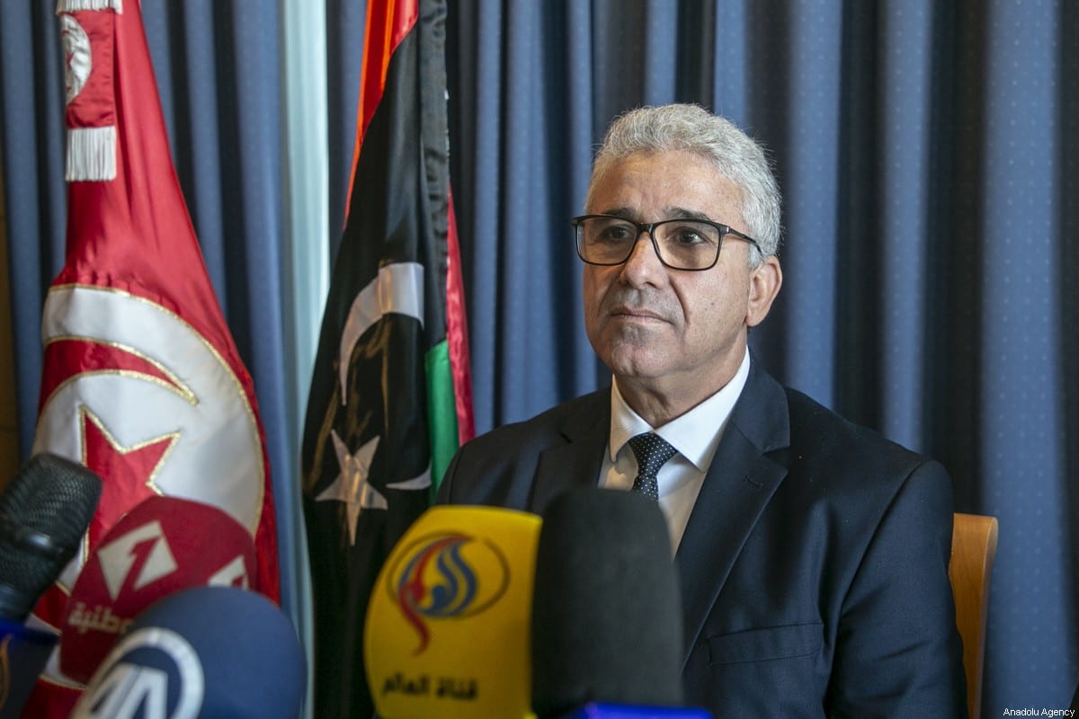 Then-Interior minister in Libya’s Government of National Accord (GNA) Fathi Bashagha speaks during a press conference in Tunis, Tunisia on 26 December 2019 [Yassıne Gaıdı/Anadolu Agency