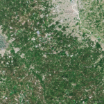 A gif built from satellite imagery that shows wildfire burn scars in France