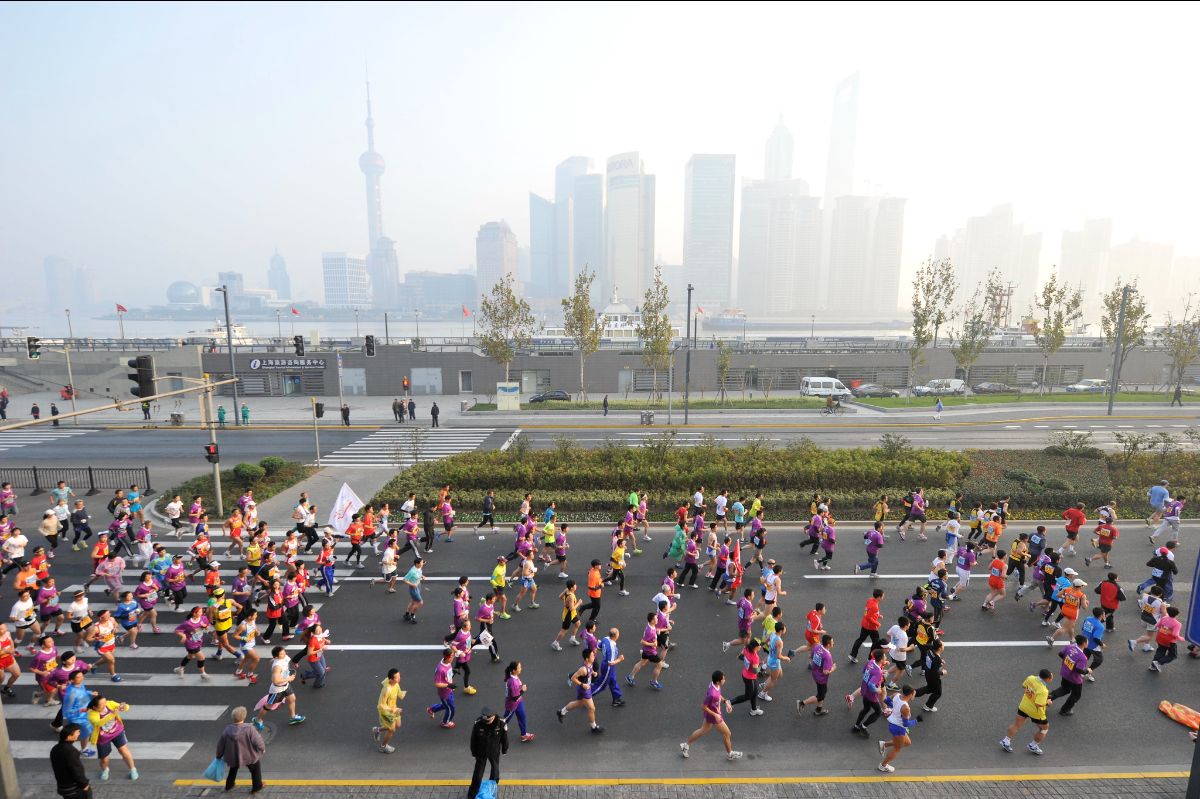 The Shanghai Marathon, pictured above in 2011